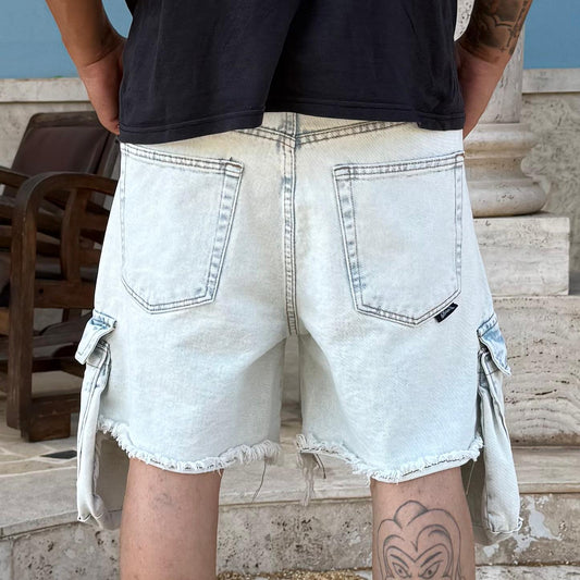 Short cargo pocket denim