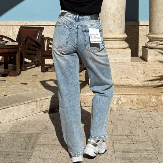 Jeans Relaxed Fit Vita Alta