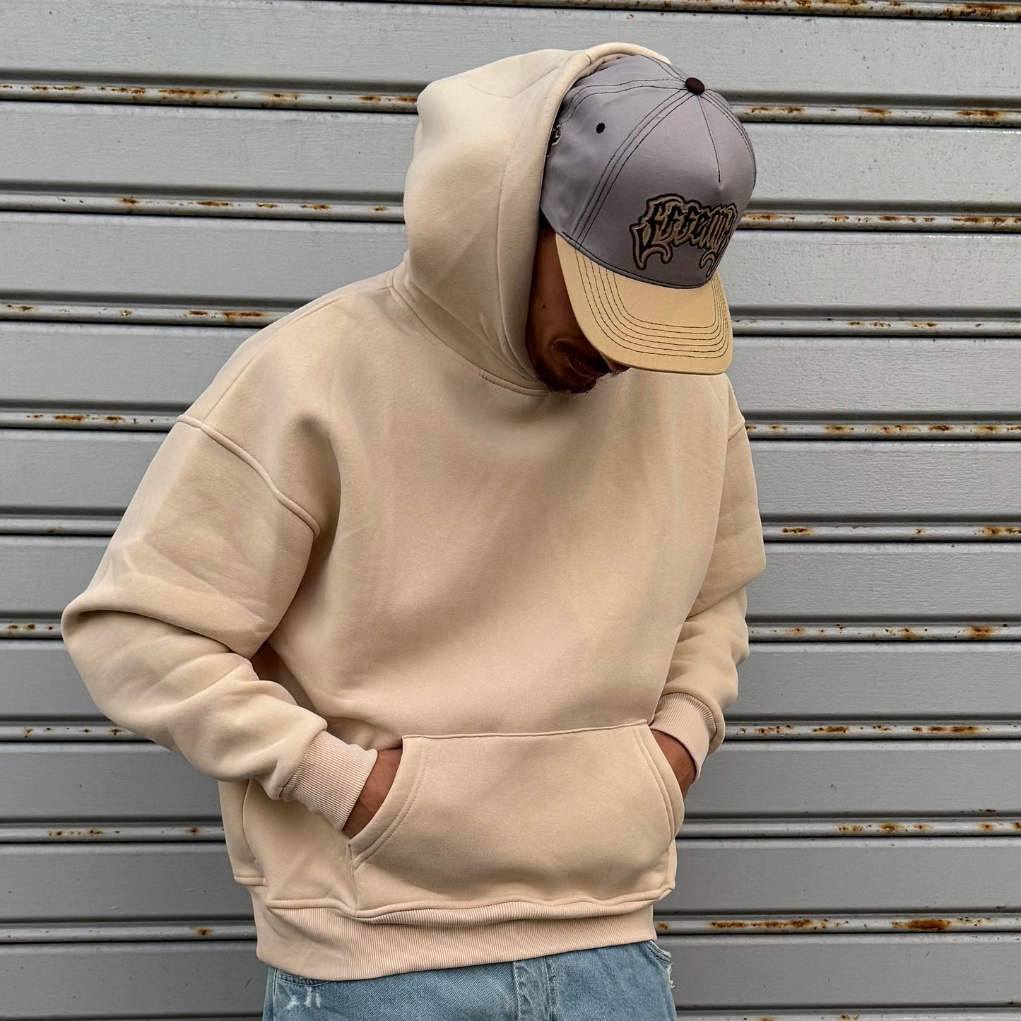 Hoodie oversize beige