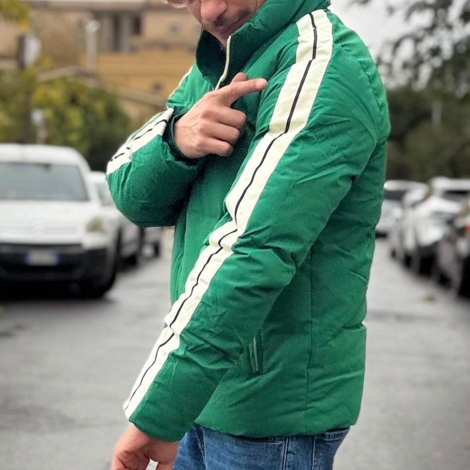 Piumino Green Stripes