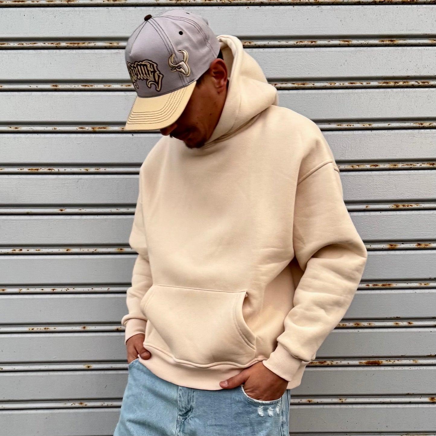 Hoodie oversize beige