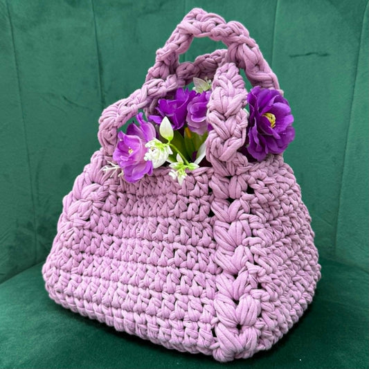 Borsa Artigianale Uncinetto "Lavanda Romantica"