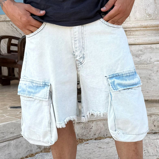 Short cargo pocket denim